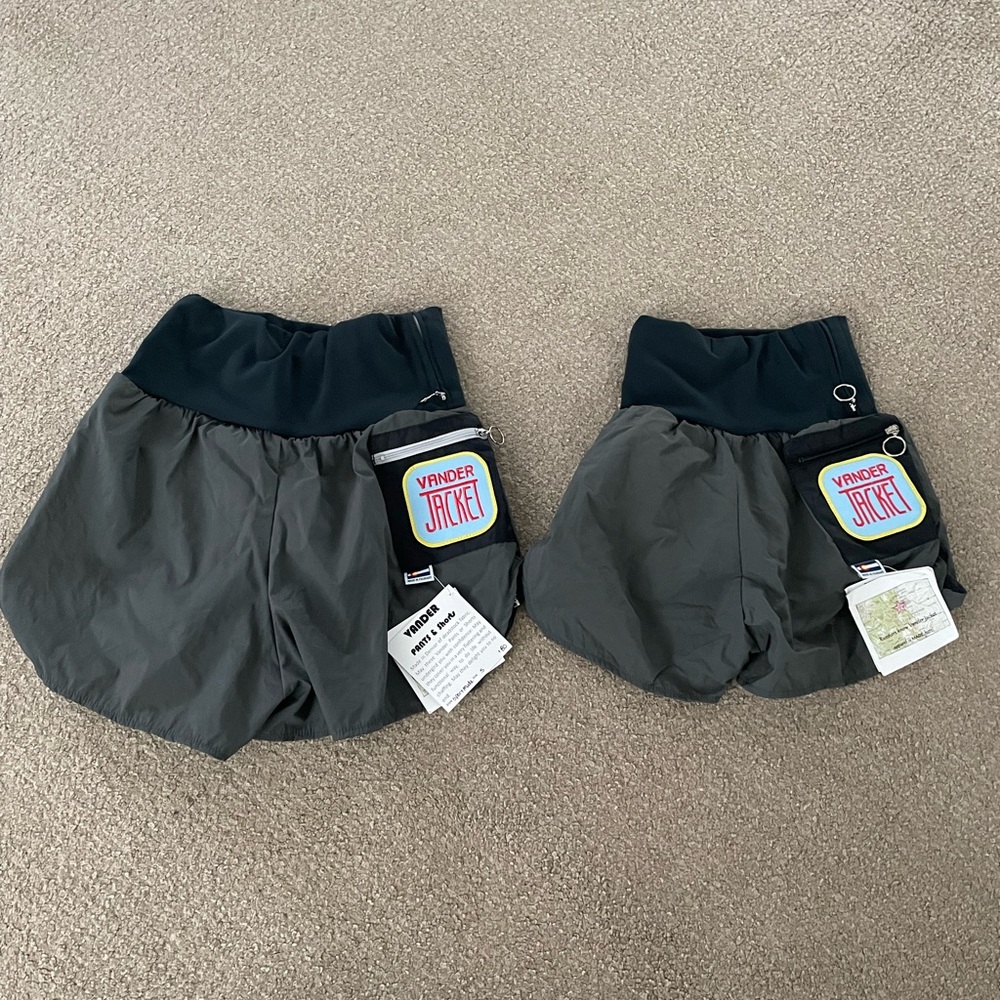 Matching mom and me black and gray athletic shorts